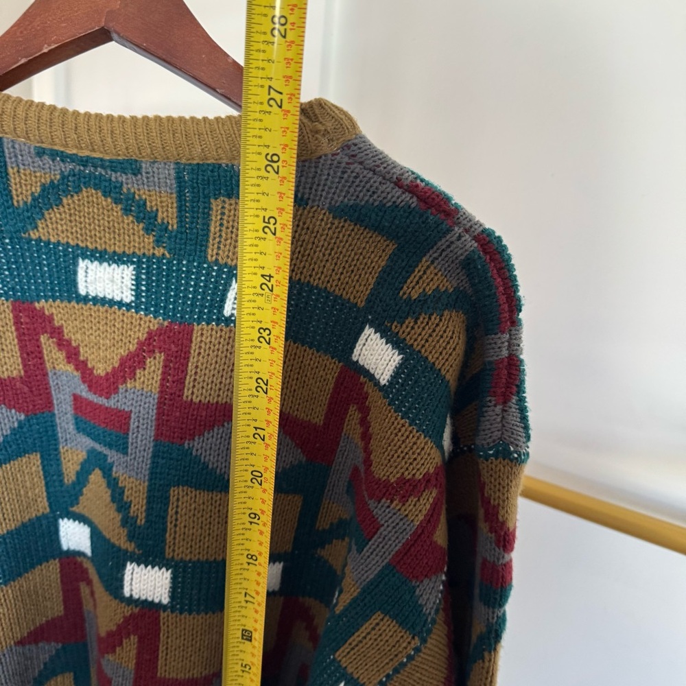Vintage 80s Grandpa Boxy Chunky Sweater Unisex Size S - Picture 7 of 8